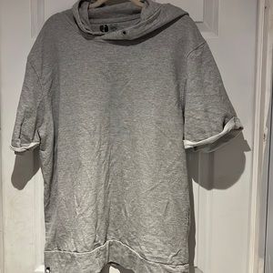Mens 2X short sleeve hoodie pullover sweatshirt